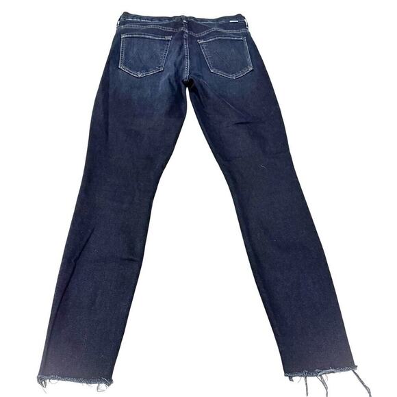 Mother High Waisted Looker Ankle Fray Last Call Dark Wash Denim Jeans Size 28 - Picture 3 of 10